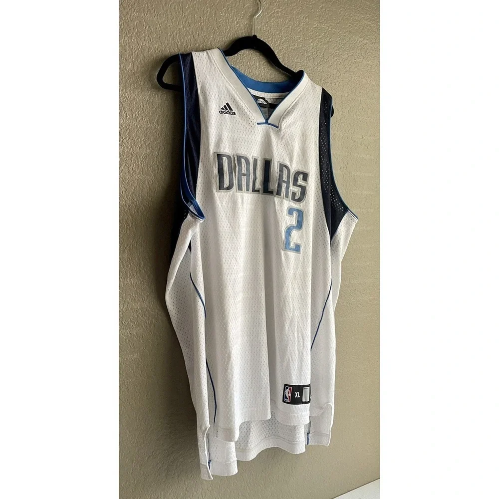 Adidas Dallas Mavericks Jason Kidd #2 White Blue Jersey Large XL‎